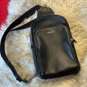 Coach Black Leather Men's Bag